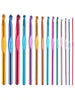 14pcs 2-10mm Multicolor Aluminum Crochet Hooks, 8pcs Random Color Single-Headed Crochet Hooks + 8pcs Double-Headed Crochet Hooks