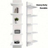 3/5-Tier Wall Shelf, Space-Saving Floating Shelves For Storage, Composite Wood, Vertical Display & Tall Tower Design, Home Decor Organizer For Living Room, Bedroom, Office, White/Black