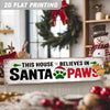 2D Flat, 1pc This House Believes In Santa Paws Metal Sign - Retro Farmhouse Christmas Dog Paw Print Wall Decor, Iron Pet-Friendly Hanging Plaque Suitable For Living Room, Bedroom, Entryway - Holiday Decoration 3.94x15.75 Inch, 2D Flat, Christmas